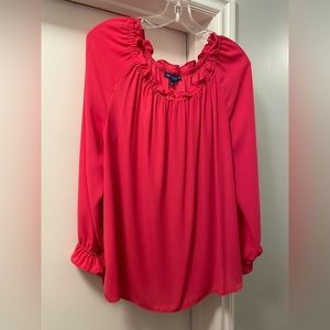 rsvp by TALBOTS Women’s Pink Long Sleeve Blouse Large 100% Polyester